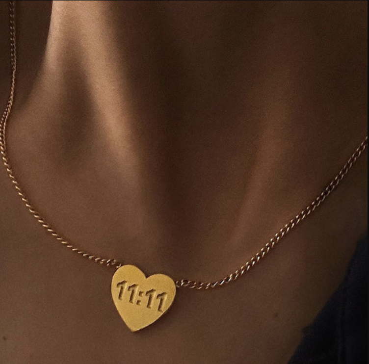 11:11 Heart Pendant Necklace