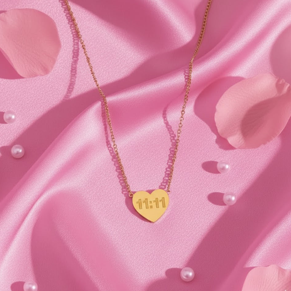 11:11 Heart Pendant Necklace