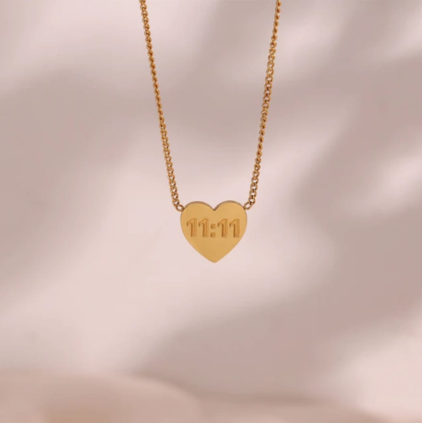11:11 Heart Pendant Necklace