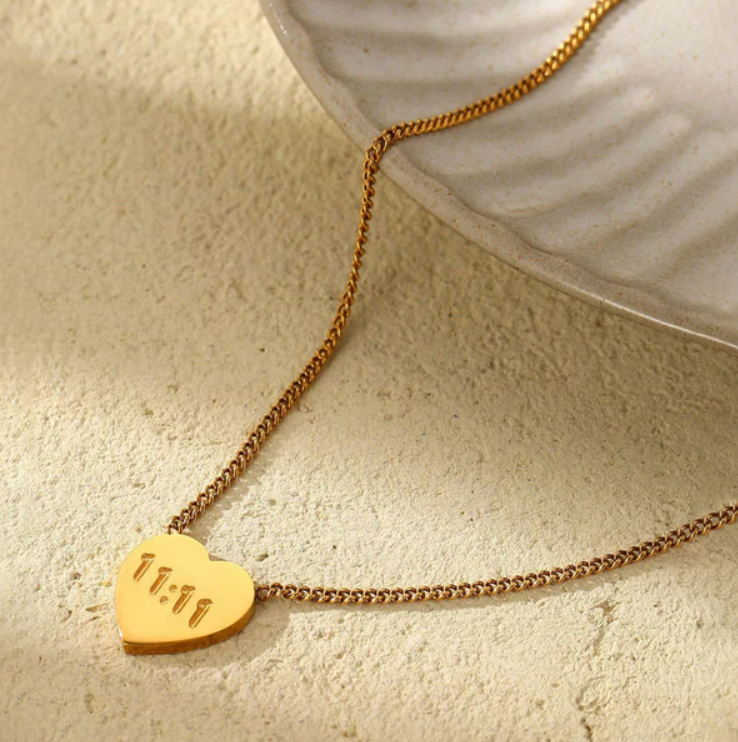 11:11 Heart Pendant Necklace