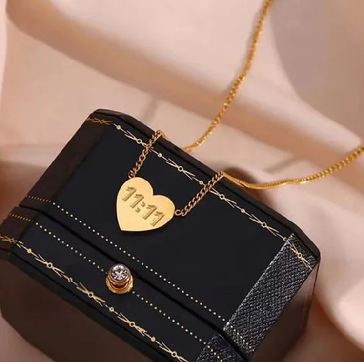 11:11 Heart Pendant Necklace