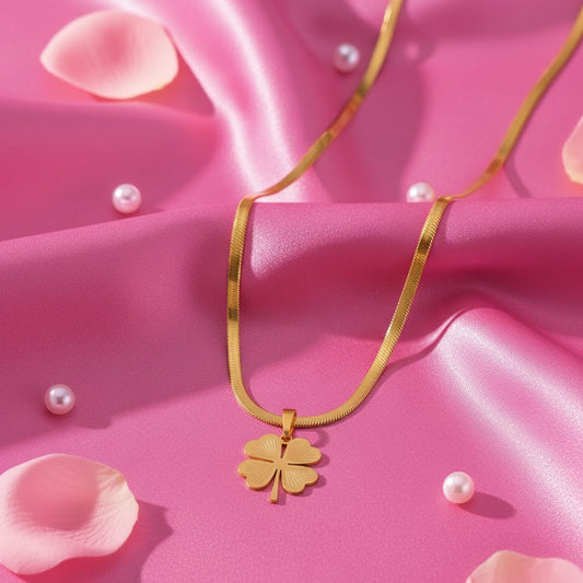 Gold-Plated Four-Leaf Clover Pendant