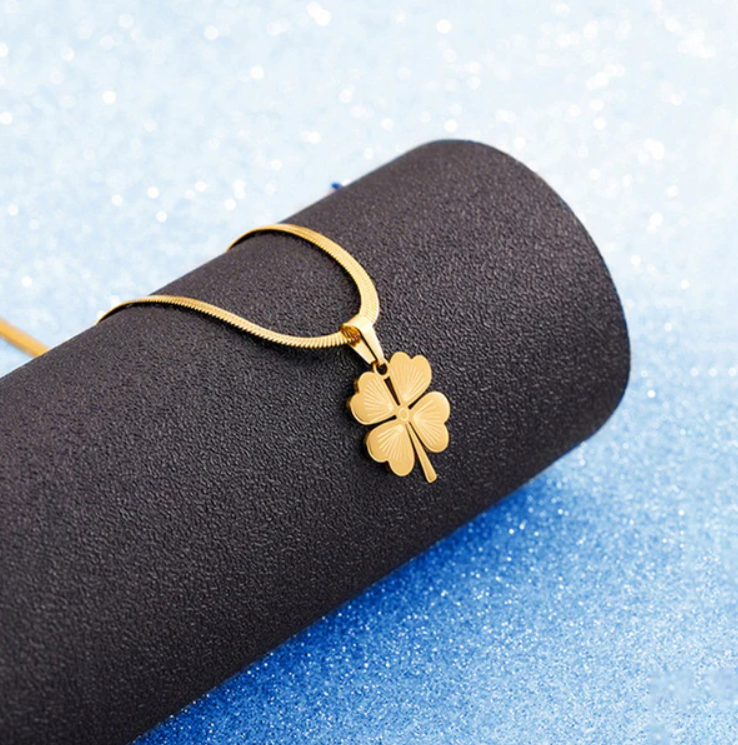 Gold-Plated Four-Leaf Clover Pendant